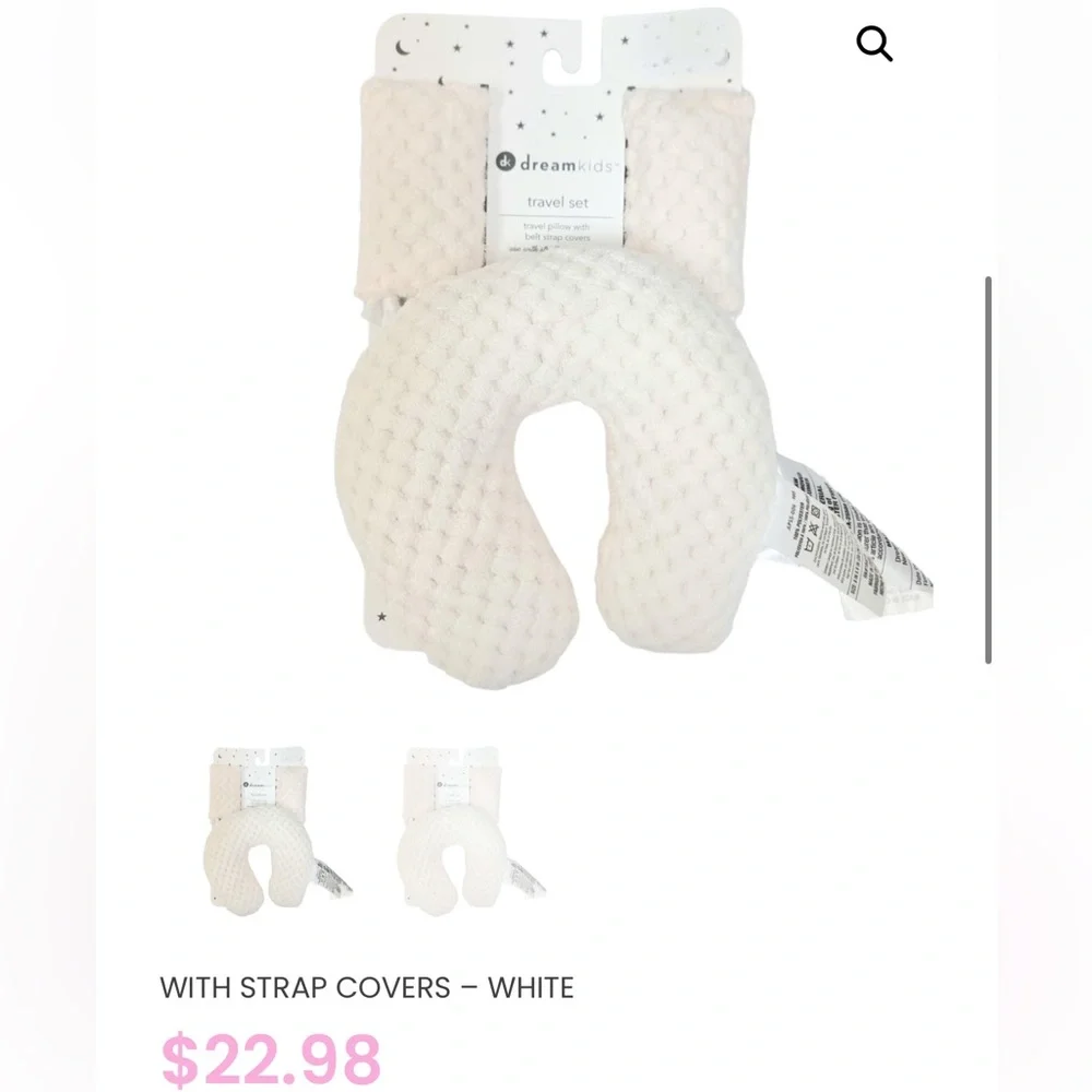 Dreamkids White Travel Neck Pillow Set